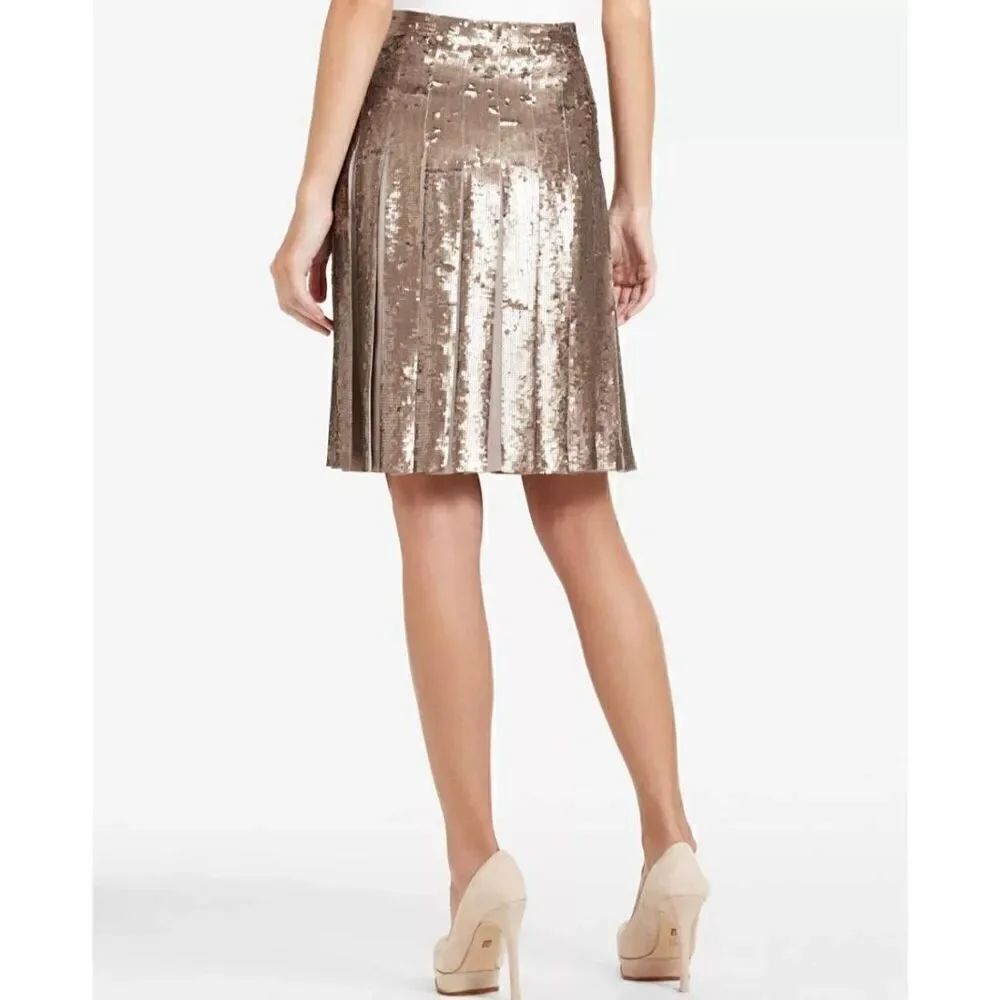 BCBG Maxazria Taupe Sequin Short Skirt, nwot, xxs